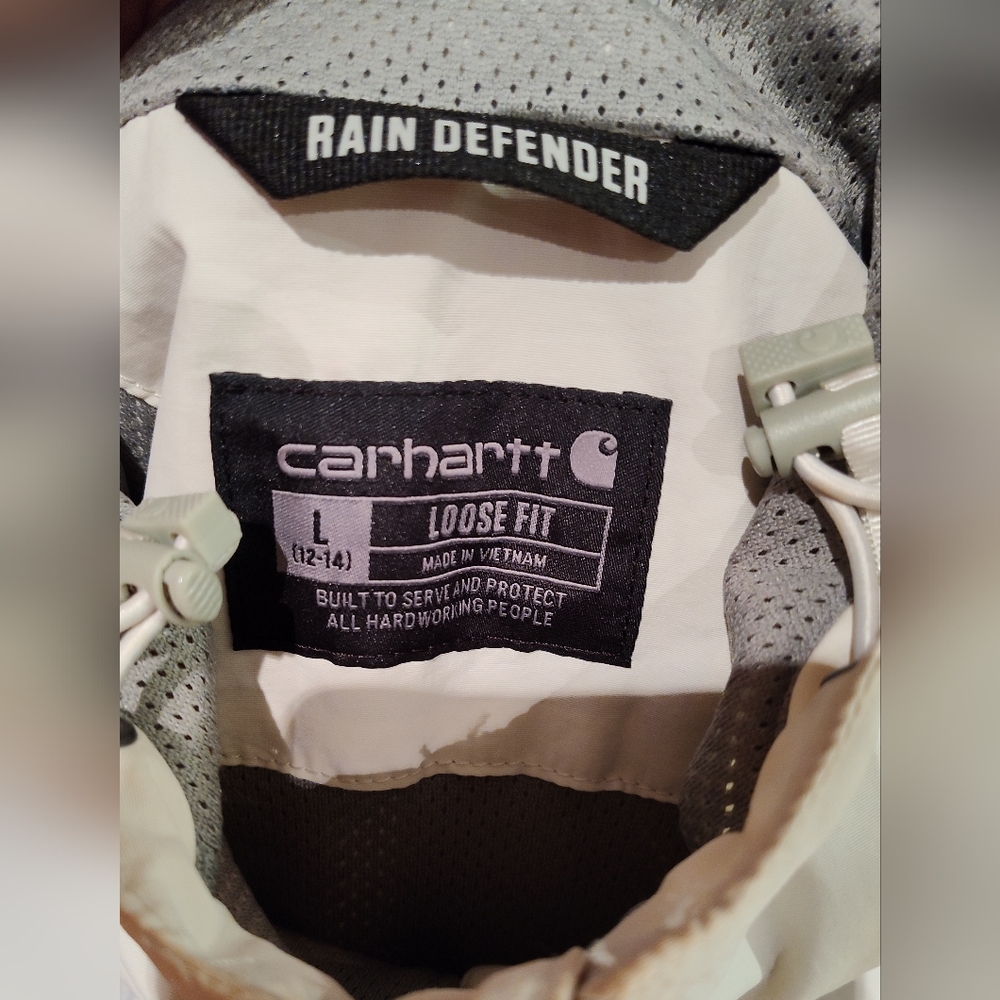 Carhartt | Rain Defender Womens Half Zip Pullover Windbreaker Chalk/Sage, LARGE - Picture 4 of 6